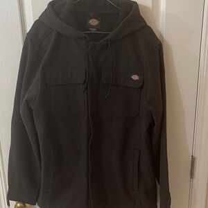 Dickies Men's Black Hooded Shirt Jacket